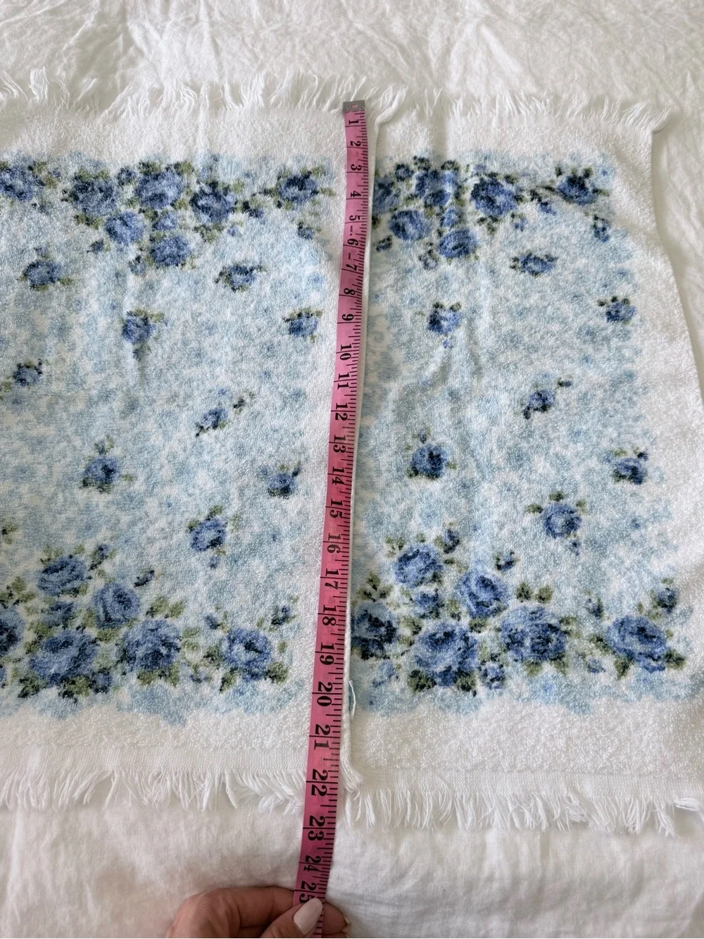 Cannon | Set Of 6 | Vintage Blue Roses 2 Bath & 2 Hand Towels | 2 Wash Clothes
